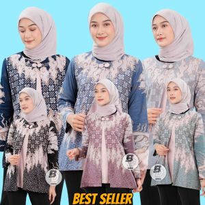 Blouse Batik Seroja Best Seller   / blouse batik wanita modern 2025 / Atasan Wanita Terbaru Blouse