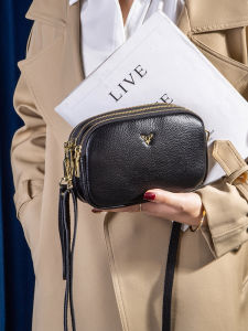 SIFULUN | New Genuine Leather Crossbody & Shoulder Mini Bag Mobile Coin Wallet Three Layer Zip Large Capacity Ladies Casual Bag