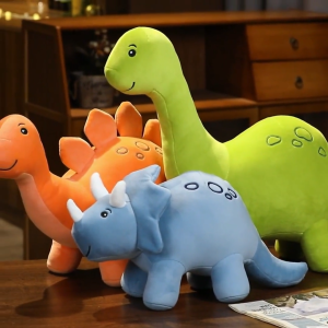 【SG-spot】Cartoon dinosaur plush toy doll cloth doll Triceratops，Stegosaurs，Longnecked Dragon throw pillow Toys