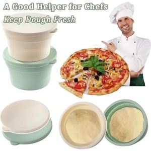 Hộp Làm Bánh Pizza Bằng Silicon Chống Dính Có Thể Gấp Gọn Kèm Nắp Dụng Cụ Làm Bánh Đa Năng Cho Bánh Mì Bánh Nướng Lên Men Thân Thiện Với Môi Trường