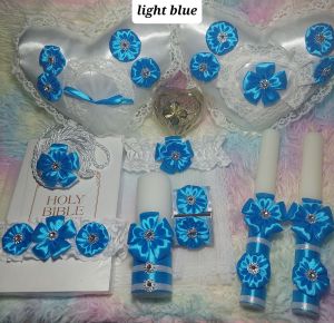 8in1 customized wedding accessories (ring pillowarras pillowarras with coin2nd veil cordgarter legunity candles and white bible)