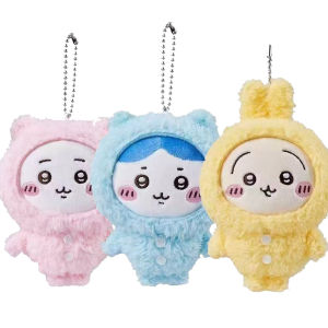 Bandai | Chiikawa Anime 10cm Plush Doll Kawaii Usachi Keychain Hachiware Stuffed Pendent Cute Backpack Ornament Toy Gift