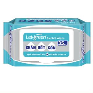 Combo 3 Bao Khăn Giấy Ướt Có Cồn Let-green 35 miếng/Bao