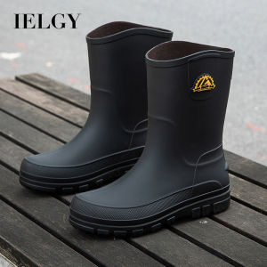 IELGY New Style Mens Waterproof Rain Boots Mid-Tube Fashion Korean Version Set Foot Casual Anti-slip Rain Boots