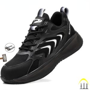 QINHUIZE 2023 Breathable Safety Shoes Men Air Cushion Work Sneakers Anti-smashing Anti-piercing Work Shoes Steel Toe Cap Protective Shoes