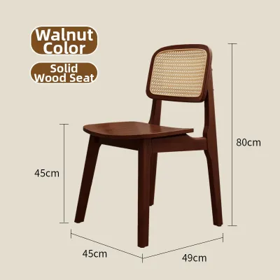 MU FENG ZHI NAN | Vintage Rattan & Wood Dining Leisure Chair