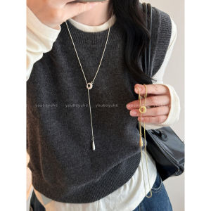 สร้อยคอรูปหยดน้ำสีทอง สำหรับผู้หญิง สร้อยคอสเวตเตอร์หรูหรา สร้อยคอแบบอเนกประสงค์สำหรับใส่ในชีวิตประจำวัน สร้อยคอแบบเรียบง่าย