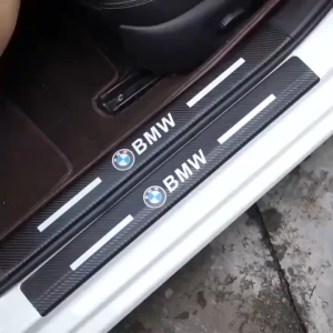 HOL 【Ann-Car】4pc/Set Car Door Side Step Sill Strip Carbon Fibre Leather Anti Scratch Protector Sticker Fiber for Toyota Camry Corolla RAV4 Highlander Land Cruiser vios Avanza Rush Calya Innona fortuner hilux CH-R Yaris wigo Prius