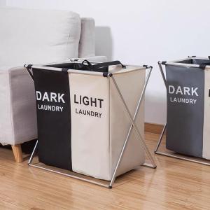 CHIZHIDU | Nordic Style Fabric Large Collapsible Partitioned Laundry Basket
