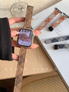Korean Style Gentle Woolen Watch Band Thin Magnetic Buckle Clasp Iwatch98765se Handmade Strap for Smartwatch Accessories