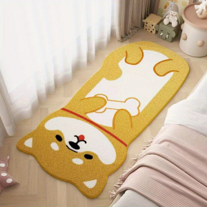 VIKAMA Cute Dachshund Fur Rug Anti-Slip Soft Bedside Rug for Childrens Room Living Room and Bedroom Floor Mat Home Decoration
