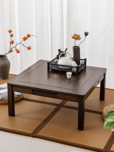 Modern Chinese Style Small Square Solid Wood Tea Table Tatami Floor Table Balcony Study Low Table Simple Design Living Room