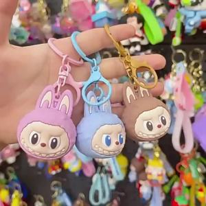 พวงกุญแจ Labubu น่ารักพวงกุญแจตุ๊กตาการ์ตูนพวงกุญแจตกแต่งพวงกุญแจรถจี้กระเป๋านักเรียน