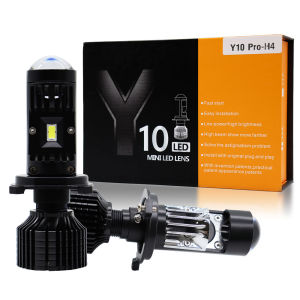 Bóng Đèn Pha Ô Tô LED Y10 H4 H7 Projector Turbo Fan Mini Lens Canbus Cận Xa Đèn Sương Mù Dành Cho Xe Máy Ô Tô Phù Hợp Phổ Thông