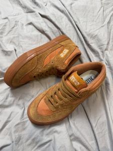 Premium LX Half Cab Reissue Retro Orange Red Suede Patchwork Casual Shoes Breathable Low Top Lace-Up Flat Heel Rubber Outsole