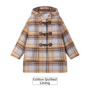 MUCMUKN | Vintage Check Quilted Horn Button Coat