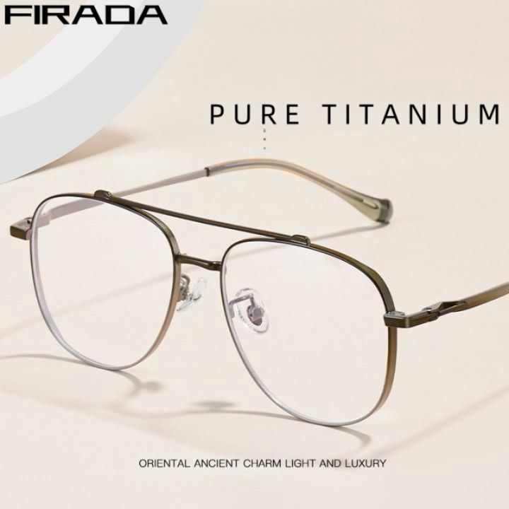 FIRADA Fashion Aviator Glasses Retro Double Beam Pure Titanium Eyeglasses  Luxury Prescription Eyewear Frame For Men Women 98321 Lazada PH