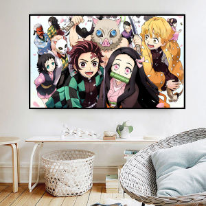 Cartoon Diamond Painting Ghost Slayer 2025 New Full Diamond DIY Handmade Diamond Sticker with Frame Bedroom Cross Stitch