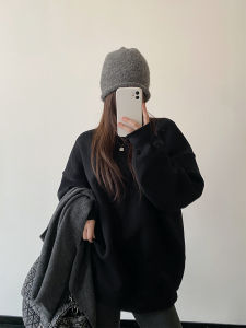 SunYeo Premium Fleece Hoodie 480g High Weight Basic Clean Version Casual Autumn Winter Sweatshirt Korean Style round Neck Long Sleeve