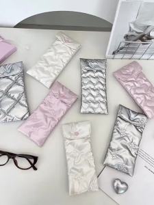 Bow Glasses Case Women Portable Cotton Padded Anti Crush Sunglasses Storage Bag Cute Eyewear Pouch