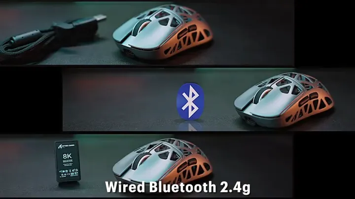 Attack Shark R2 Gaming Mouse Magnesium Alloy PAW3950 45g Super Light Bluetooth Tri-mode 8000Hz Wireless Polling Rate