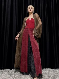 ROUR Vintage Khiêu Vũ Trang Phục Bộ Jazz Khối Màu Trình Diễn Bộ Trang Phục Polyester Truyền Thống Văn Hóa Trung Quốc Phong Cách