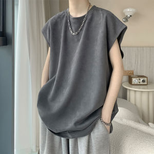 Chinese Fad Panda Suede Men Sleeveless Vest Plus Size Loose Underwear Sweat Shirt Summer Sports Waistcoat Tops Tide