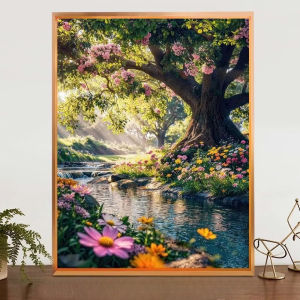 Scenic River Tree Landscape Artwork Jigsaw Puzzle 500/1000/1200/2000PCS Stress Relief Puzzle Wall Art Decor Gift