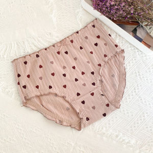 กางเกงชั้นในทรงสามเหลี่ยมเอวกลางผ้าฝ้ายแท้ไซส์ใหญ่สำหรับผู้หญิง กางเกงชั้นในไร้ตะเข็บสไตล์ญี่ปุ่นหวานๆ สำหรับสาวน้อย