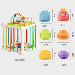 Dimoarch 6-In-1ลูกบาศก์ของเล่นเด็กหัดเดินไฟน์ทอยเรียนรู้ได้อย่างรวดเร็วลูกบาศก์ของเล่น