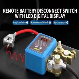 12V 240A Automatic Battery Disconnect Switch with LED Voltage Display & Remote Battery Master Cut Off Switch for Car Truck ATV