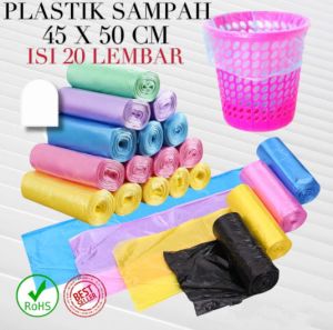 KANTONG PLASTIK ROLL SAMPAH UKURAN 45x50 CM ISI 20PCS / KANTONG PLASTIK SAMPAH