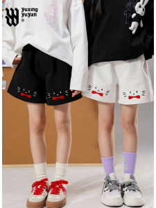 Summer Short Pants for Girls Outwear Rain Star Yuyan Childrens Clothing Casual Style mid to Large Size Kids Non-Fleece Short Length