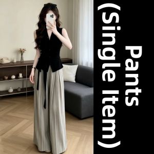 ZHENMANZI | Summer Sleeveless Top Wide Leg Trousers Set