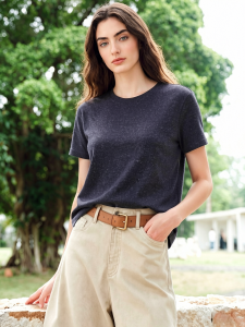 Basic House | Navy Cool Touch Short Sleeve Crew Neck T-Shirt