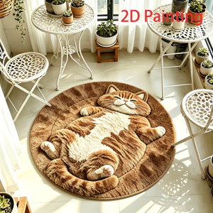 VIKAMA Thảm In Hình 3D Hình Mèo Lười Dễ Thương Thảm Trải Sàn Mềm Chống Trượt Chống Thấm Nước Cho Phòng Ngủ Tuổi Teen Ký Túc Xá Trang Trí Thẩm Mỹ Chống Phai Màu Có Thể Giặt Bằng Máy