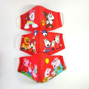 Khẩu trang vải hình heo peppa cho bé từ 3 đến 10 tuổi nhiều màu loại đẹp