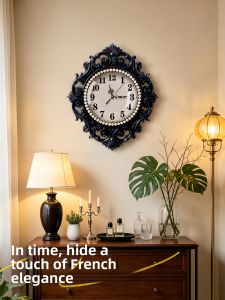 XIANGYUE | French Vintage Luxury Wall Clock for Living Room TV Background