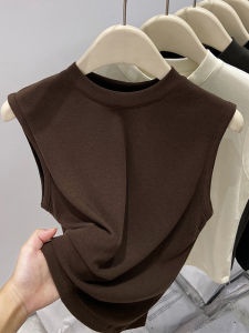 Early Autumn 2025 Womens Slim Fit Sleeveless round Neck Halter Top Pure Color Base Shirt Versatile Style Regular Length