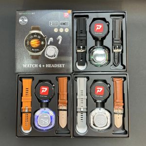 New D9 D11 D21watch4 set round screen smart watch set high definition wireless charging steel leather multi-strap