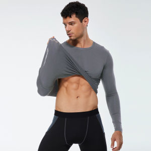 Autumn and winter Keep warm Men Compression Running T-Shirt Fitness Tight Long Sleeve Sport Training Jogging Gym Sportswear