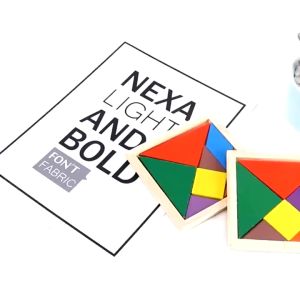 ( Large Size: 19.5x0.5cm ) Wooden Tangrams Puzzle for Kids - A learning tool for building STEM skills.