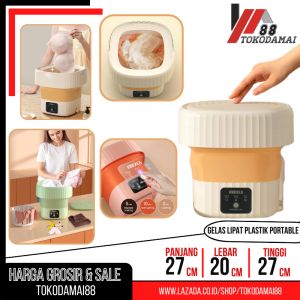 Mesin Cuci Mini Lipat Portabel dengan Keranjang Pengering Kaus Kaki Listrik Pakaian Dalam Mesin Cuci untuk Pakaian Binatu Tombol Sentuh