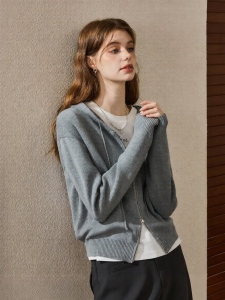 KUHNMARVIN | Áo Khoác Len Hoodie Có Đôi Dây Kéo Cho Phụ Nữ