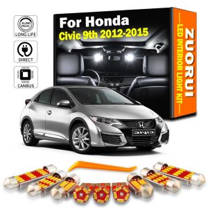 11Pcs Car LED Interior Map Dome Light Kit Canbus For Honda Civic IX 9 MK9 9th Gen 2012 2013 2014 2015 Number Plate Bulb No Error