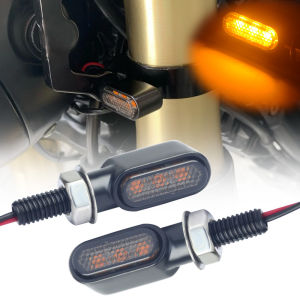 8mm Clignotant Moto LED Mini Motorcycle Turn Signals Light Amber Indicators Lamp Flasher 3led 12V For Kawasaki Yamaha Cafe Racer