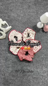 Ninabobo BN010 Ikat Rambut Scrunchie Gaya Korea Style Wanita Kunciran Rambut Karet Motif Pita