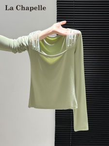La Chapelle | Áo Thun Cổ Vuông Với Họa Tiết MESH
