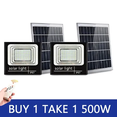 BOSCA 500W solar light outdoor waterproof lights with panel original with remote control Heavy IP67 STREET LAMP