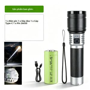 9900000000LM Đèn Pin LED Siêu Sáng Có Thể Phóng To 6000M Tầm Xa 6000M USB Có Thể Sạc Lại Đèn Pin Chống Nước Để Cắm Trại Đi Bộ Đường Dài Khẩn Cấp